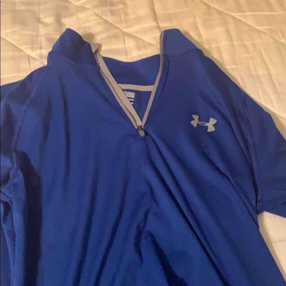 Blue under armour zip up sweater